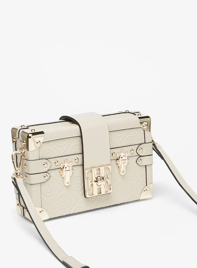 ايل Women's Metal Accent Crossbody Bag with Detachable Strap