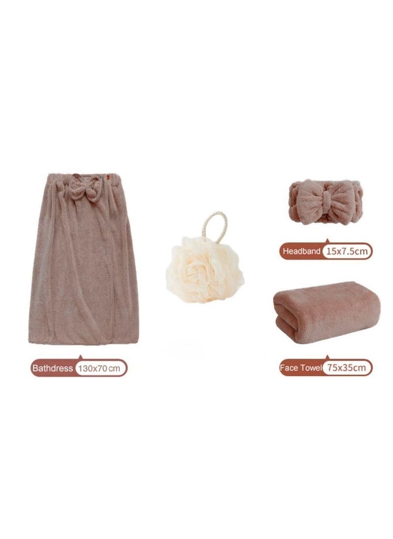 Bilov 4-Piece Absorbent Microfiber Women's Bathroom Towel Set  - Image 2