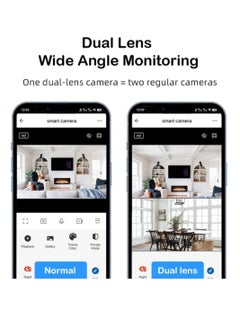 JORTAN Jortan 4MP Indoor Dual Lens Wi-Fi Security Camera, Full Color Night Vision, 2 way Talking, Motion Detection, Motion Tracking, HD Picture, Security Alarm, PTZ Control, 24/7 Surveillance Camera  - Image 4
