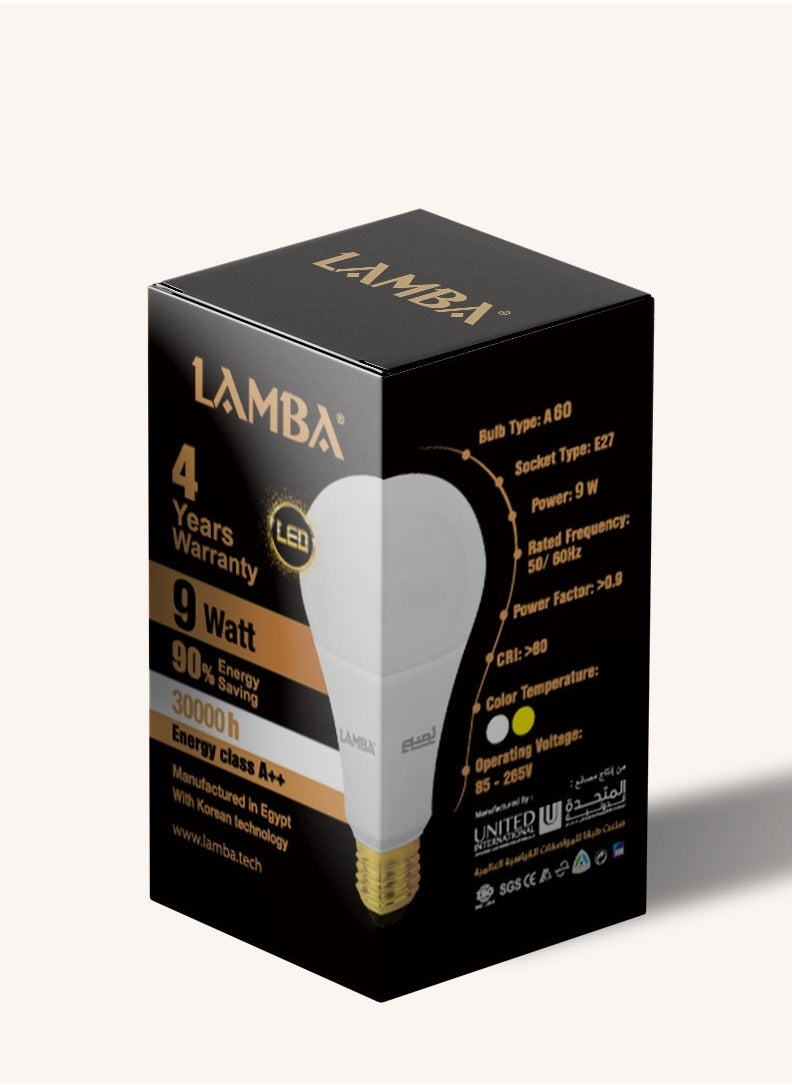LAMBA - A60 9W E27 لمبة 9 وات اضاءة ورم - Image 1