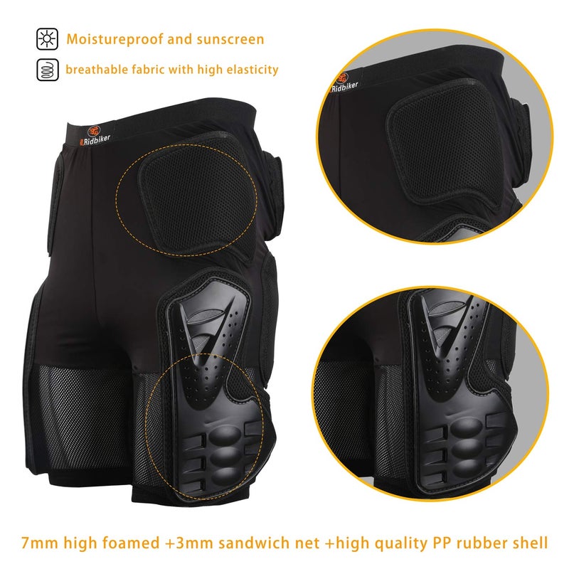 RIDBIKER 3D Butt Pads,Protective Padded Shorts for Snowboarding Gear,Impact Shorts Protection Hip Butt and Tailbone Pad for Skiing Skating - Image 4