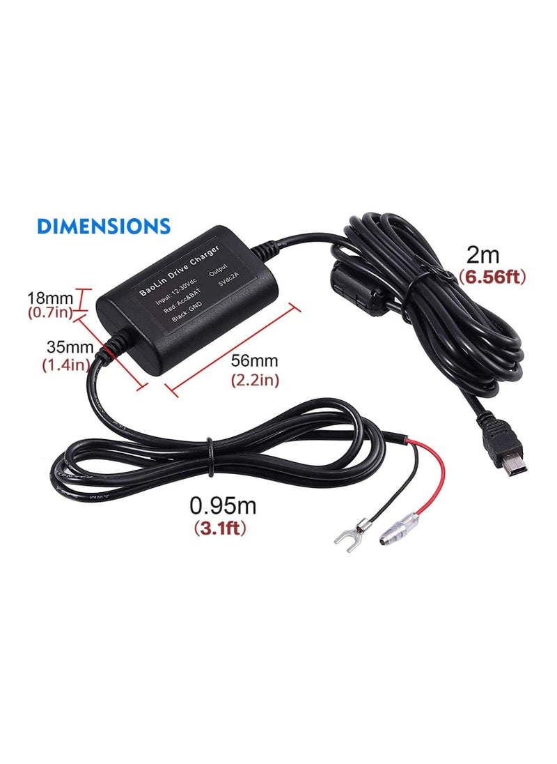 10ft Hard Wire Kit for Dash Cam with Mini/Micro/Micro2 Fuse 12V-24V to 5V Dash Cam Hardwire Kit - pzsku/Z31C0E4E0E37F595B3776Z/45/_/1718510015/32075f30-c437-4fbe-8590-ab73370a186d