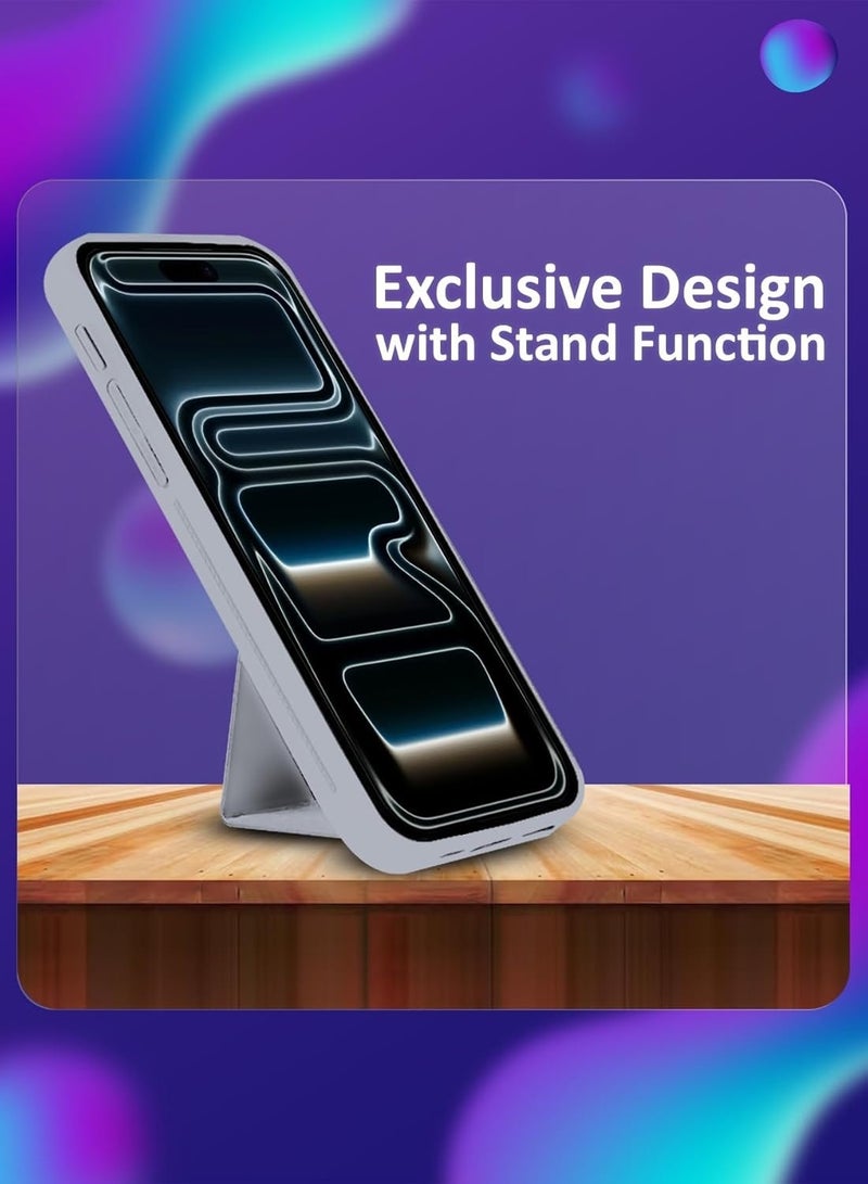 Case for Iphone 17 Pro Max Back Stand Case Magnetic Car Holder Soft Silicone Case Horizontal and Vertical Kickstand Cover Full protection Case for iPhone 17 Pro Max - Image 2