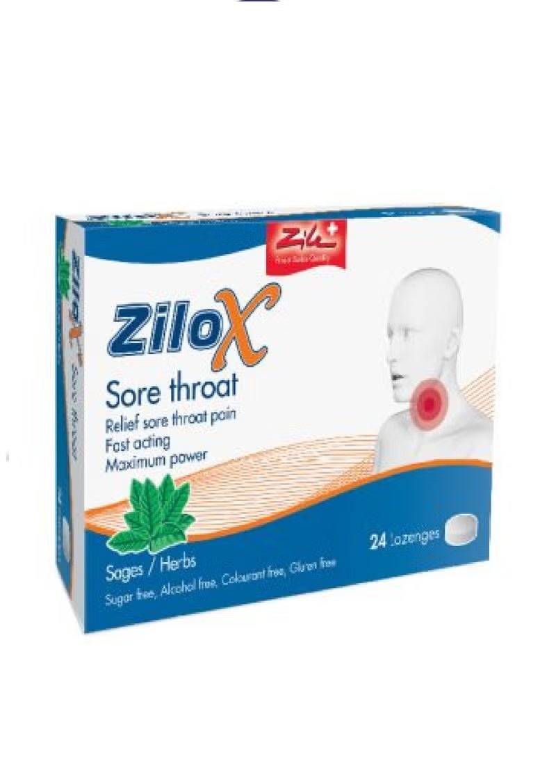 ZILOX SORE THROAT LOZ- 24'S