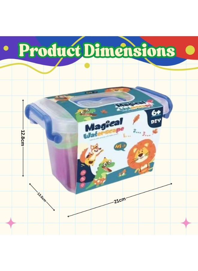 Home Smart Home Smart Magical Waterscape Set for Toddlers 30Pcs DIY Magical Shape kit with Colors, Molds, Bucket, Beads, Brush, Mixers, Fishing net, DIY Eraser and White Powder.  - Image 2