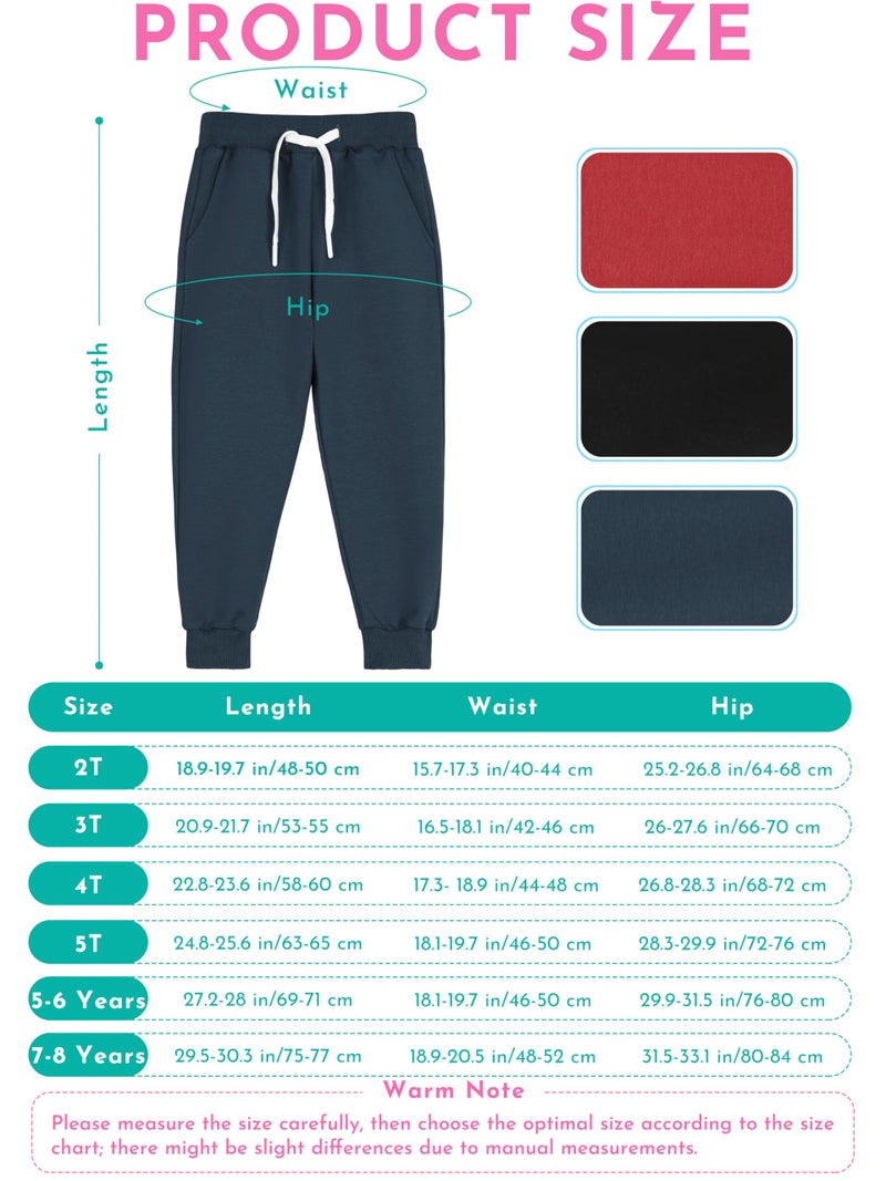 Resinta 3 Pack Toddler Boy Sweatpants Cotton Boys Athletic Joggers Pants Kids Sweats Pants with Pocket Workout Clothes - Image 4