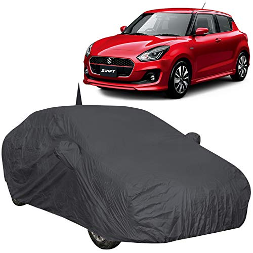 The Autostory 190 Taffeta Water Resistant Car Body Cover Compatible with Maruti Swift (2018/2019) with Mirror & Antenna Pockets (Grey/Navy Blue) - Image 1
