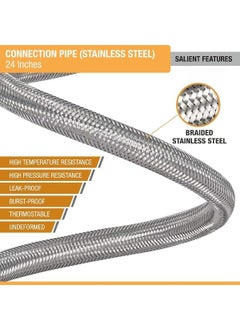Mist Bath Mist Bath Geyser Pipe Set 24 Inch 304 Grade Stainless Steel Connection Pipe Ideal For Hot Cold Mixer Faucets Basins Sinks Geysers Flush Tanks Set Of 2  - Image 4