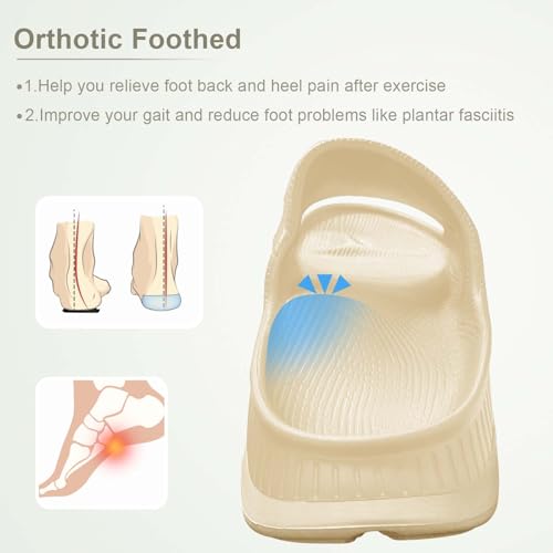 AnyuTech Recovery Slides for Men and Women - Orthopedic Sandals with Arch Support & Thick Cushion, Plantar Fasciitis Slippers, Lightweight Non-Slip Slides for Post-Workout Recovery - Image 4
