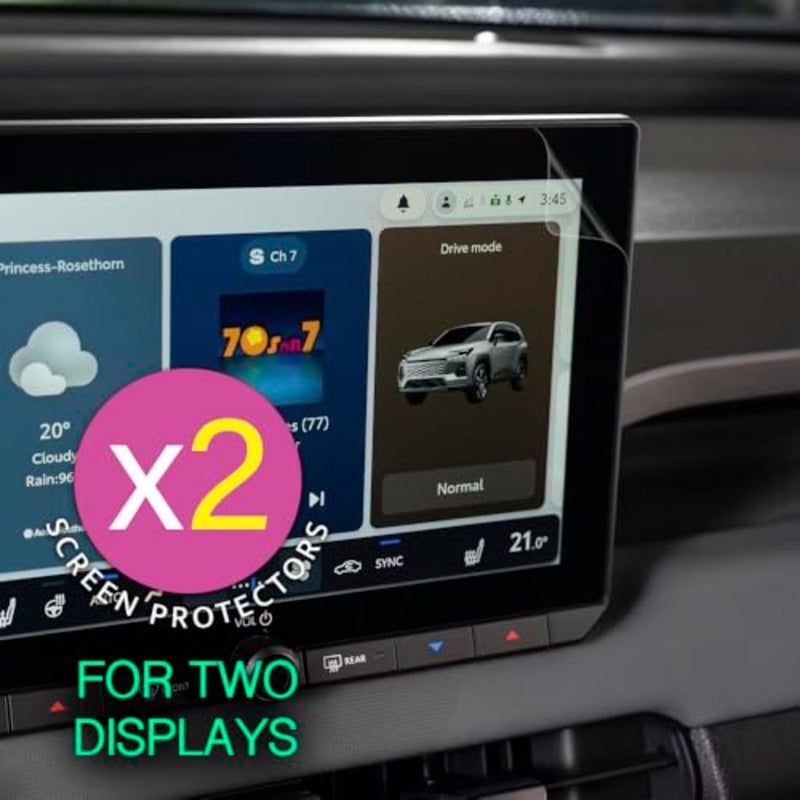 مجموعة الأدوات الرقمية وواقي شاشة عرض المعلومات والترفيه لسيارة Toyota RAV4 لعام 2026، مقاس 12.3 بوصة و12.9 بوصة، فيلم PET مضاد للوهج غير لامع، أسود، مقاوم للخدش ومقاوم لبصمات الأصابع، عبوة من قطعتين - Image 3