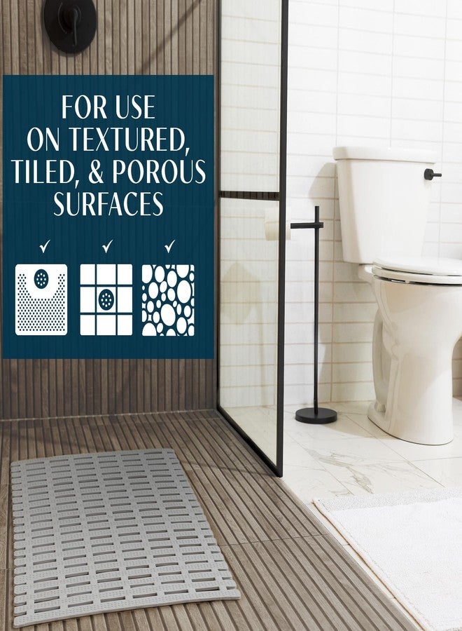 SlipX Solutions Weighted Non Slip Bath Mat for Textured Tub & Shower Surfaces | Anti Slip Bathtub Safety Without Suction Cups | Doesn’t Float, Works on Tile & Stone 31” x 15” - Image 2