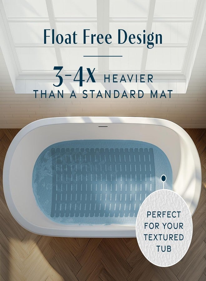 SlipX Solutions Weighted Non Slip Bath Mat for Textured Tub & Shower Surfaces | Anti Slip Bathtub Safety Without Suction Cups | Doesn’t Float, Works on Tile & Stone 31” x 15” - Image 3