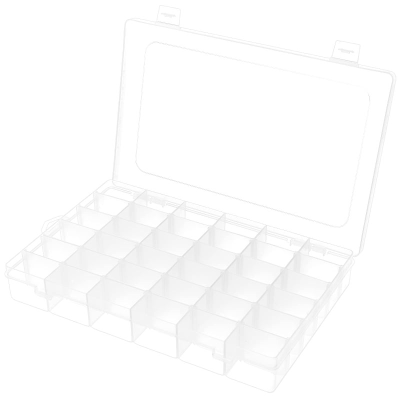 BTremary 36 Grids Clear Craft Storage Boxes with Compartments Bead Organiser Storage Box Plastic Jewellery Organiser Box Small Parts Organiser for Rock Screw Seed Washi Tape
