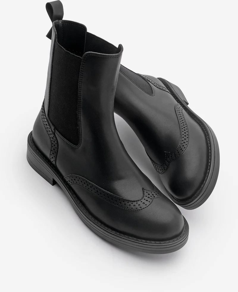 MARJIN Women's Double Elastic Double Face Casual Boots Misat