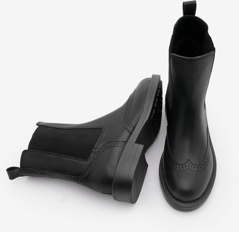 MARJIN Women's Double Elastic Double Face Casual Boots Misat
