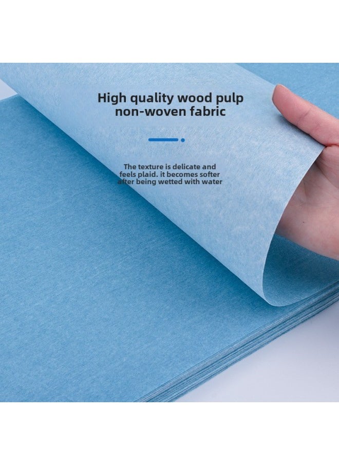Generic - Blue Disposable Foot Towel Thickened Absorbent Foot Towel Wood Pulp Disposable Towel Feet Special-Color:Blue 27*57cm *1 Pack - Image 1
