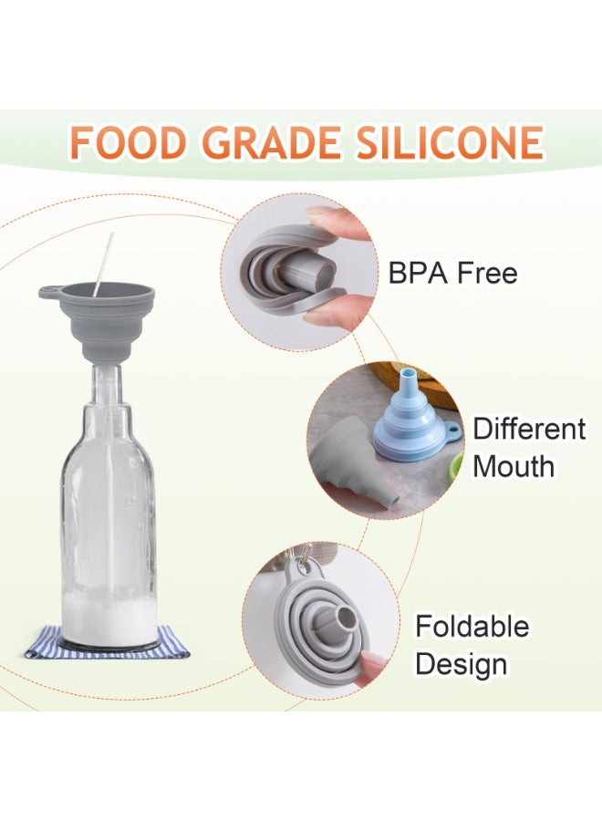 Kitchen Collapsible Funnel 3 Pack Food Grade Silicone Portable Mini Funnel For Water Bottle Liquid Filling - Image 3