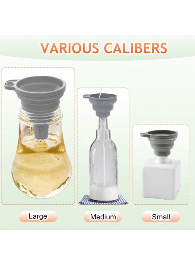 Kitchen Collapsible Funnel 3 Pack Food Grade Silicone Portable Mini Funnel For Water Bottle Liquid Filling - Image 4