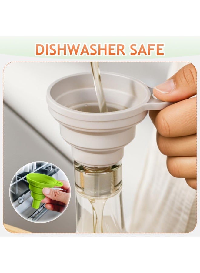 Kitchen Collapsible Funnel 3 Pack Food Grade Silicone Portable Mini Funnel For Water Bottle Liquid Filling - Image 5