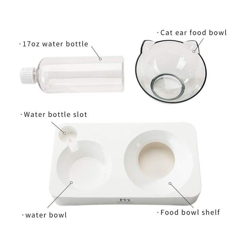 Marchul Tilted Cat Food Bowl with Feeding Mat for Food and Water, Food Feeding Dishes for Raised Cats and Puppies - Image 5