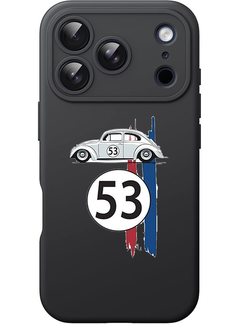 Theodor Protective Slim Fit Case Liquid Silicone Cover with Full Body Protection Anti-Scratch Shockproof Case For Apple iPhone 17 Pro (Black) Car 53 - Image 1