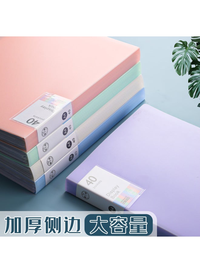 Archives A4 Information Book Morandi Color Insert Folder Transparent Large Capacity Clear Multi-layer Test Paper Collection Book For Students - Image 2