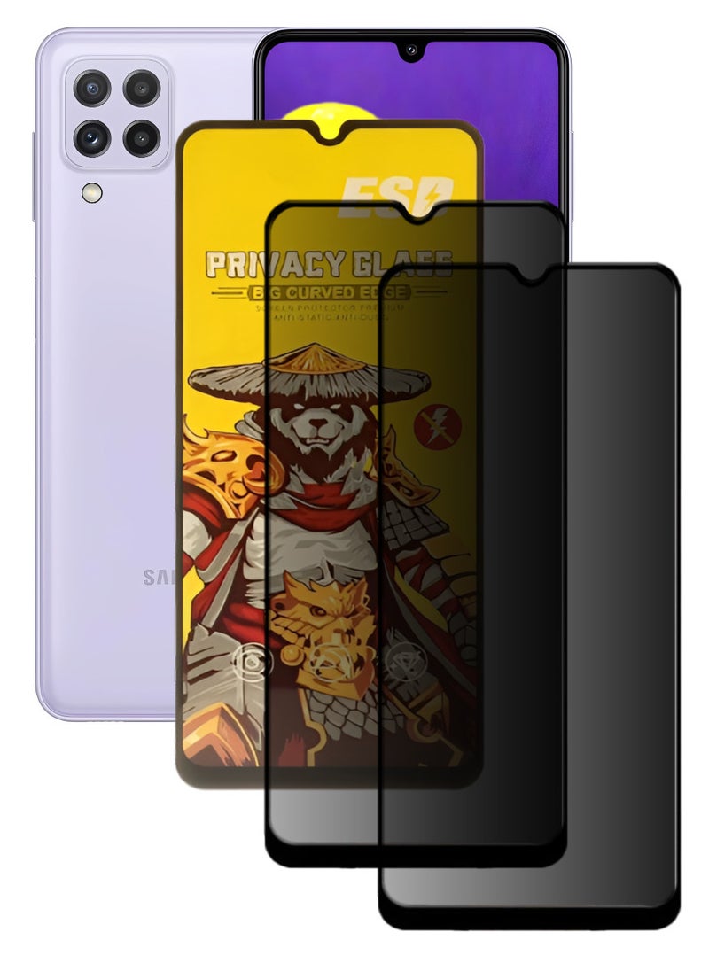 ESD 2 Pieces Tempered Dustproof Privacy Glass Screen Protector Compatible For Samsung Galaxy A22 4G - Image 1