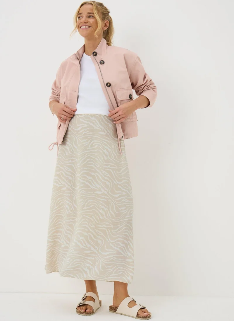 Matalan Cream Zebra Print Flared Hem Midaxi Skirt