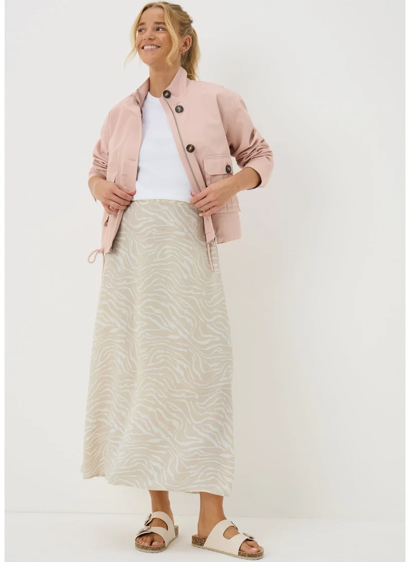 Matalan Cream Zebra Print Flared Hem Midaxi Skirt