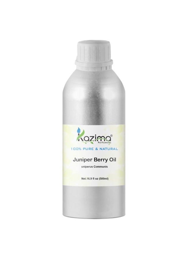 KAZIMA Juniper Berry Essential Oil - 100% Pure, Natural & Undiluted Oil for Skin Care & Hair Care, 500 ml - Image 1