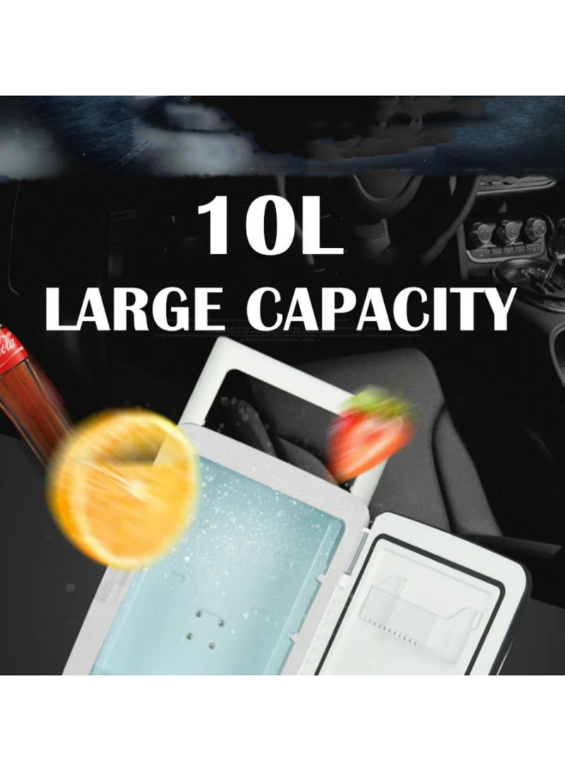 10L Portable Car Refrigerator Mini Fridge with Cooling & Heating Function Dual-Use Travel Cooler for Food and Drinks – Compact Electric Thermoelectric for Auto Home Office Outdoor Camping black white - Image 4