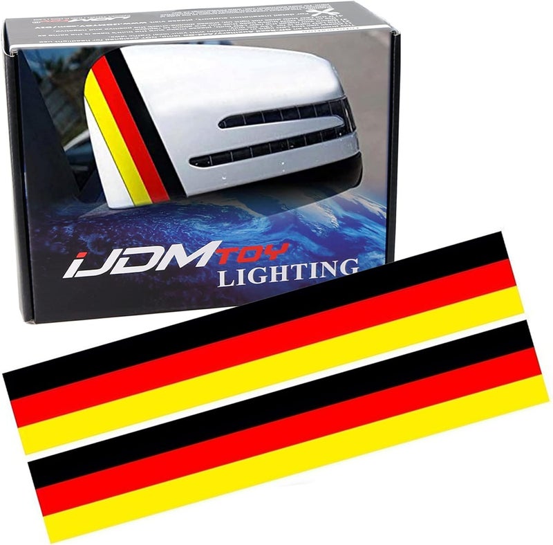 iJDMTOY (2) Germany Flag Colour Stripe Decal Sticker For Euro Car Audi BMW MINI Mercedes Porsche Volkswagen Exterior or Interior Decoration - Image 1