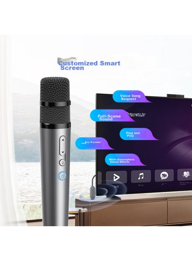 Huawei Smart Selection Pure Wheat Smart Karaoke Microphone For Elderly And Children, Dual Wireless Receiver, Dynamic Coil, For Huawei Tv Smart Screen, Home Ktv, Starry Gray, Only Supports Some Products - Image 5