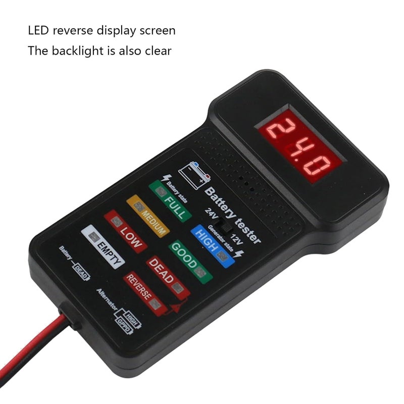 Digital Battery Tester 12V 24V Automotive Battery Health Monitor and Analyzer Tool - Image 5