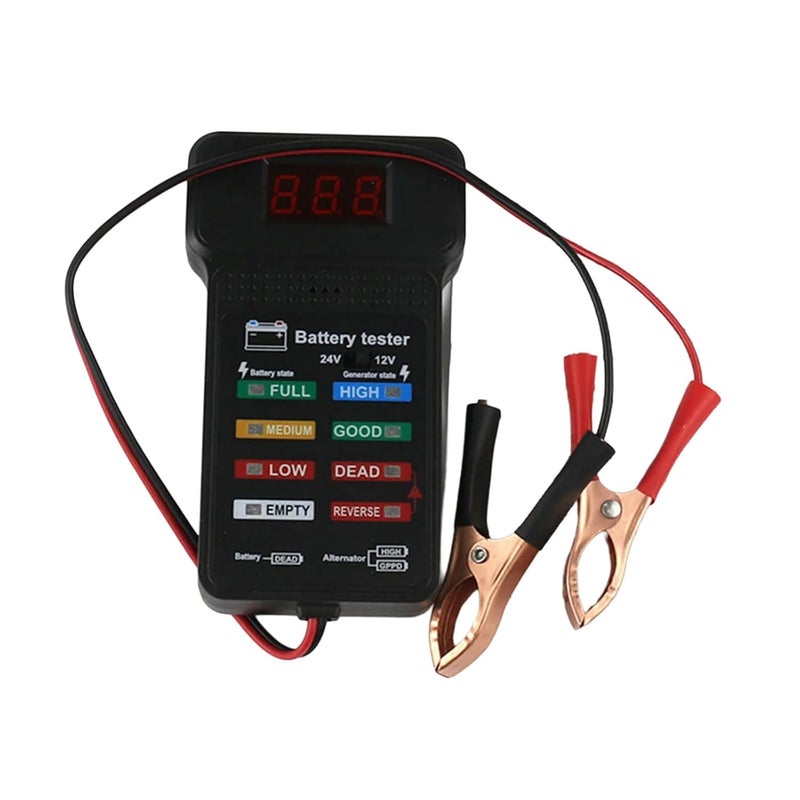 Digital Battery Tester 12V 24V Automotive Battery Health Monitor and Analyzer Tool - Image 2