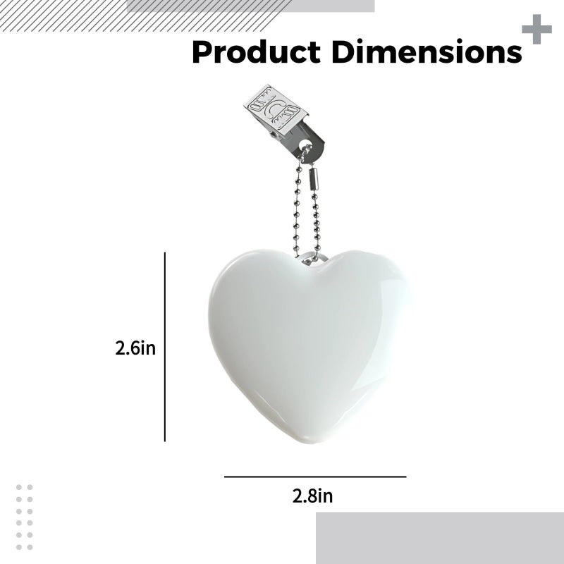Rechargeable USB Handbag Heart Light 2 Pack Portable Touch Sensor White Shell - Image 5