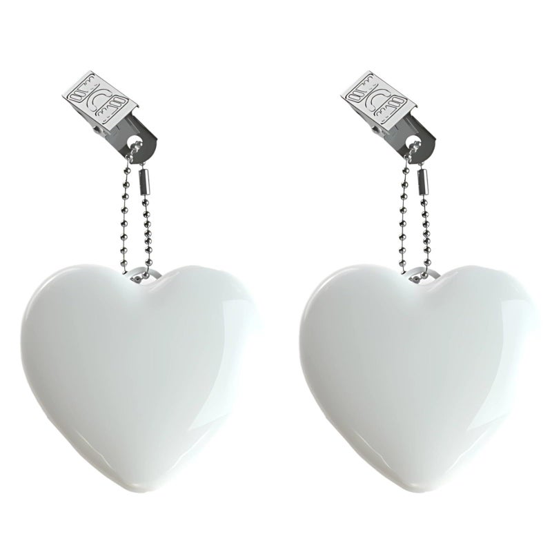 Rechargeable USB Handbag Heart Light 2 Pack Portable Touch Sensor White Shell - Image 2
