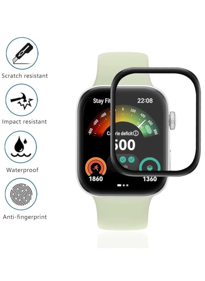 [3 Pack Screen Protector for Huawei Watch Fit 3, [Anti-Scratch] 3D Curved Edges Full Coverage, HD TPU Protective Film for Huawei Watch Fit 3 - Image 4
