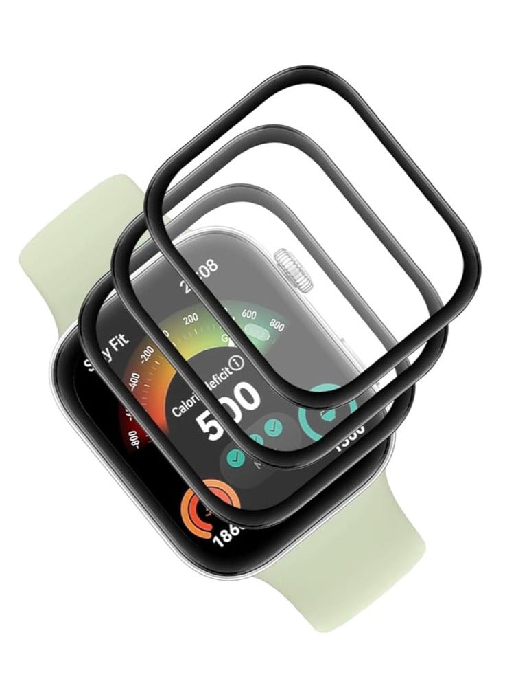 [3 Pack Screen Protector for Huawei Watch Fit 3, [Anti-Scratch] 3D Curved Edges Full Coverage, HD TPU Protective Film for Huawei Watch Fit 3 - Image 1