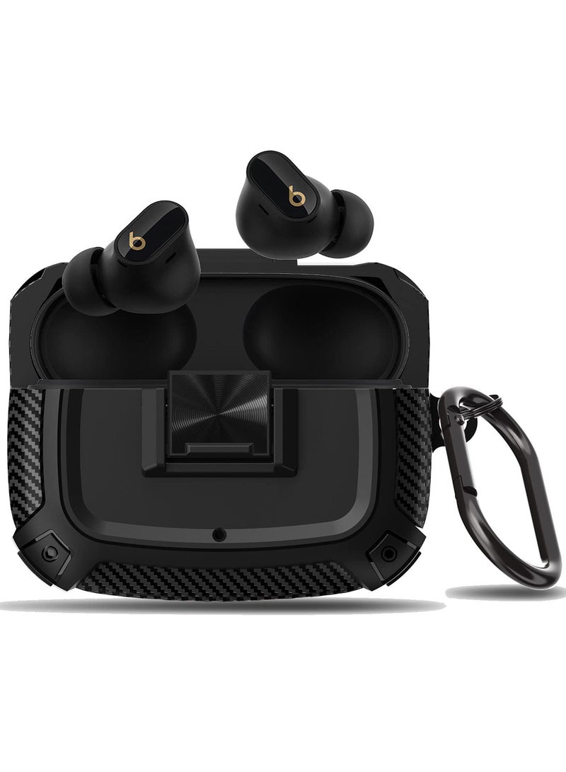 Earphone Protactive Case Compatible with Beats Studio Buds Plus (2023) Upgrade Secure Lock for Beats Studio Buds+ (2023) Compatible with Beats Studio Buds (2021) Cover with Hook (Black) - Image 1