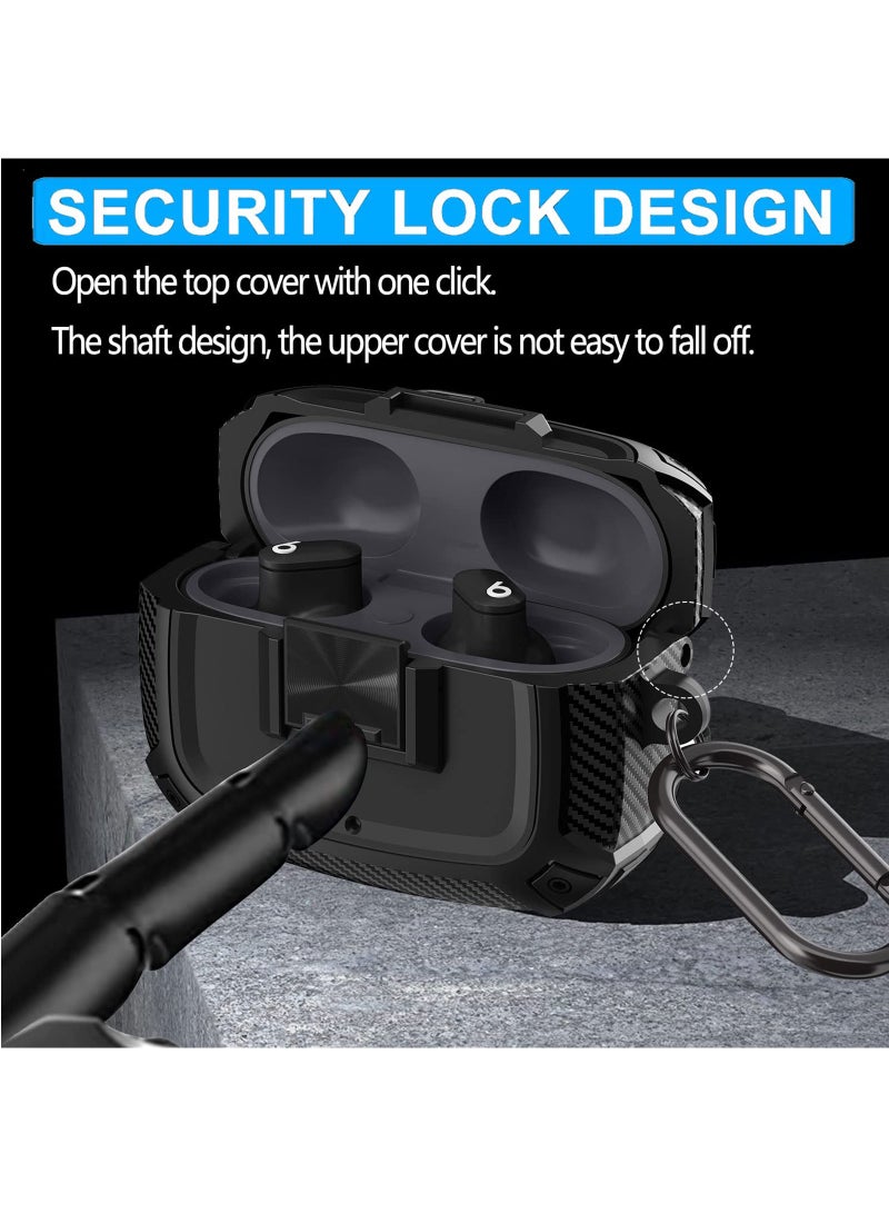 Earphone Protactive Case Compatible with Beats Studio Buds Plus (2023) Upgrade Secure Lock for Beats Studio Buds+ (2023) Compatible with Beats Studio Buds (2021) Cover with Hook (Black) - Image 3