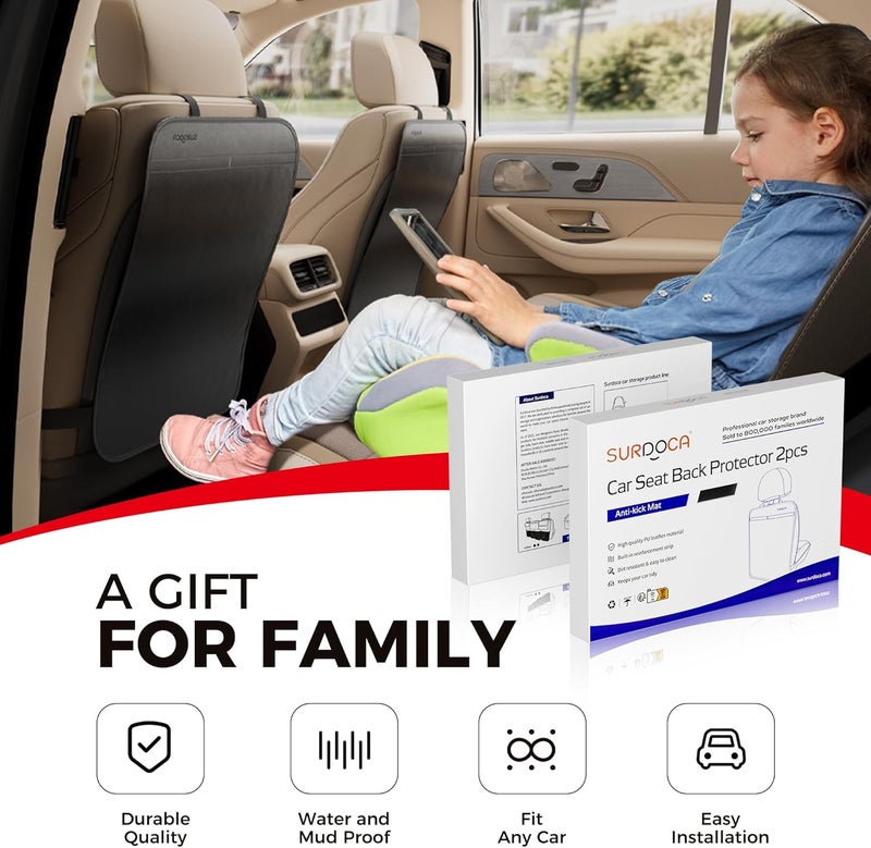 SURDOCA Premium Waterproof Car Seat Kick Mat - Image 2