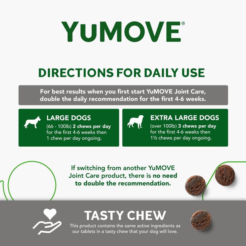 Lintbells YuMOVE Joint Supplement Dog Chews - Contains Glucosamine, Green Lipped Mussel - Natural Relief from Hip Ache, Stiff Joints - 1 Month’s Supply (Large & X-Large) - Image 2