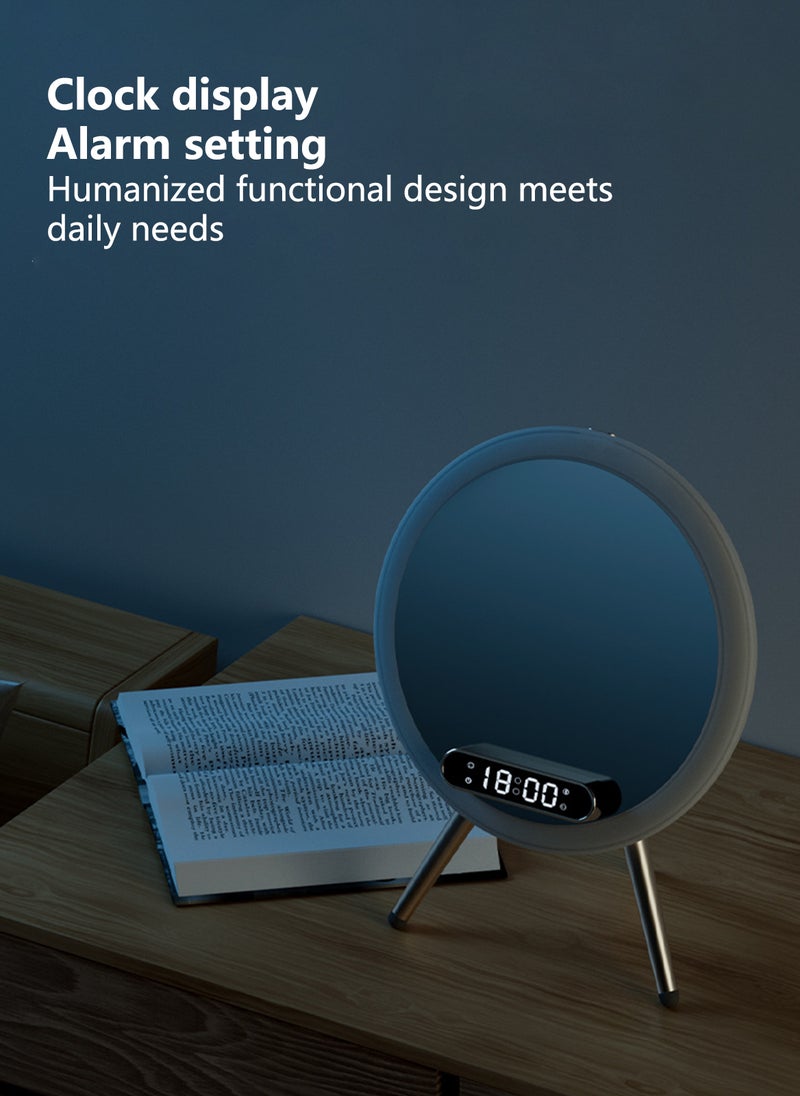 شاربدو مرآة مكياج ذكية بمصابيح LED وسماعة بلوتوث وشحن لاسلكي - مرآة زينة بتقنية اللمس لغرف النوم - Image 5