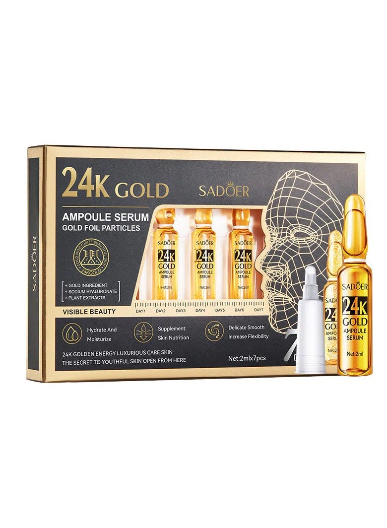 SADOER Sadoer Repair Tender Skin 24k Gold Ampoule Face Serum 7Pcs  - Image 1