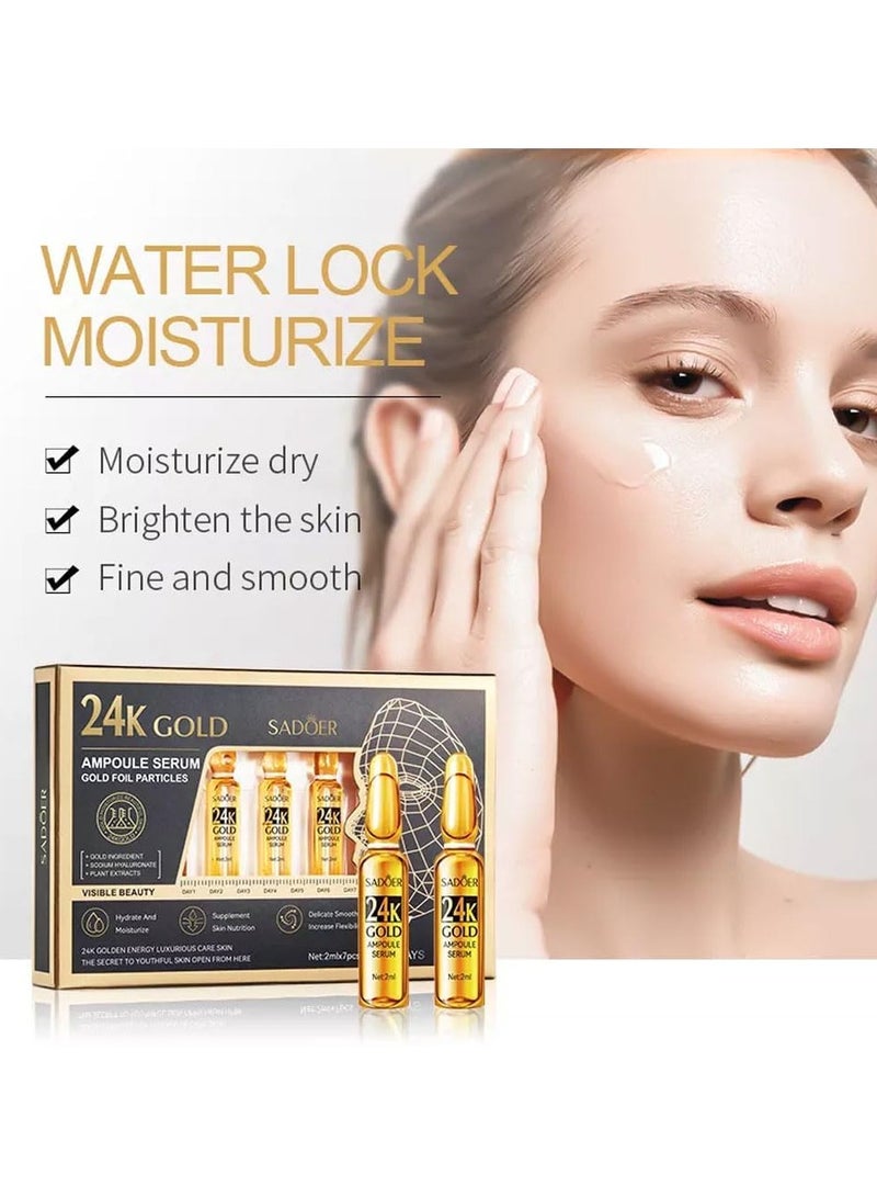 SADOER Sadoer Repair Tender Skin 24k Gold Ampoule Face Serum 7Pcs  - Image 4