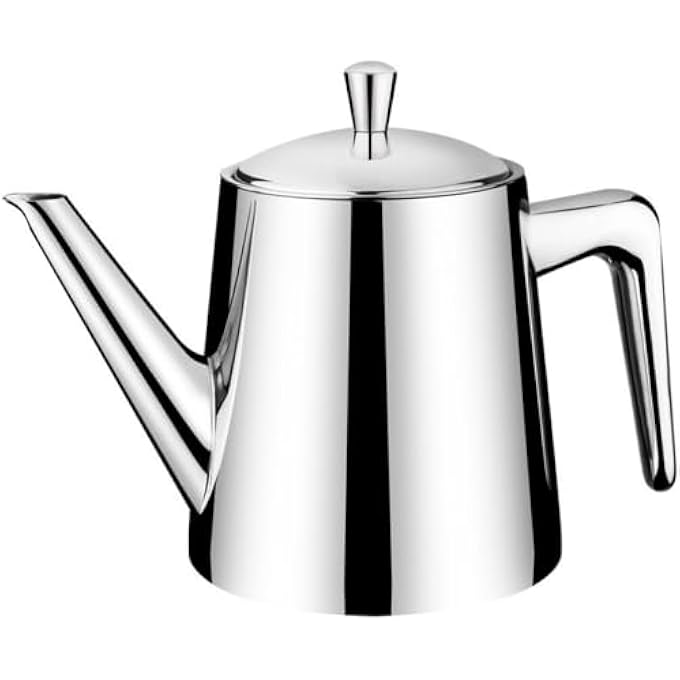 rayihni Stainless Steel Teapot Coffee Pot With Removable Tea Filter 075L Silver Mirror Polished Suitable For Brewing Loose Tea In Restaurants Hotels Clubs Lounges Home Kitchens And Offices - Image 1