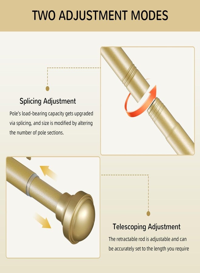 Poskena Curtain Rods for Windows 72 to 144 Inches, 1 Inch Adjustable Heavy Duty Decorative Curtain Rod Set, Easy to Install with 3 Brackets, Suitable for All Styles of Bedrooms, Living Rooms. Gold. - Image 5