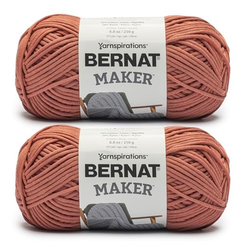 Bernat Maker Fawn Yarn - 2 Pack of 250g/8.8oz - 72% Cotton 28% Nylon - #5 Bulky - 290m/317Yards - for Knitting, Crochet and Amigurumi - Image 1