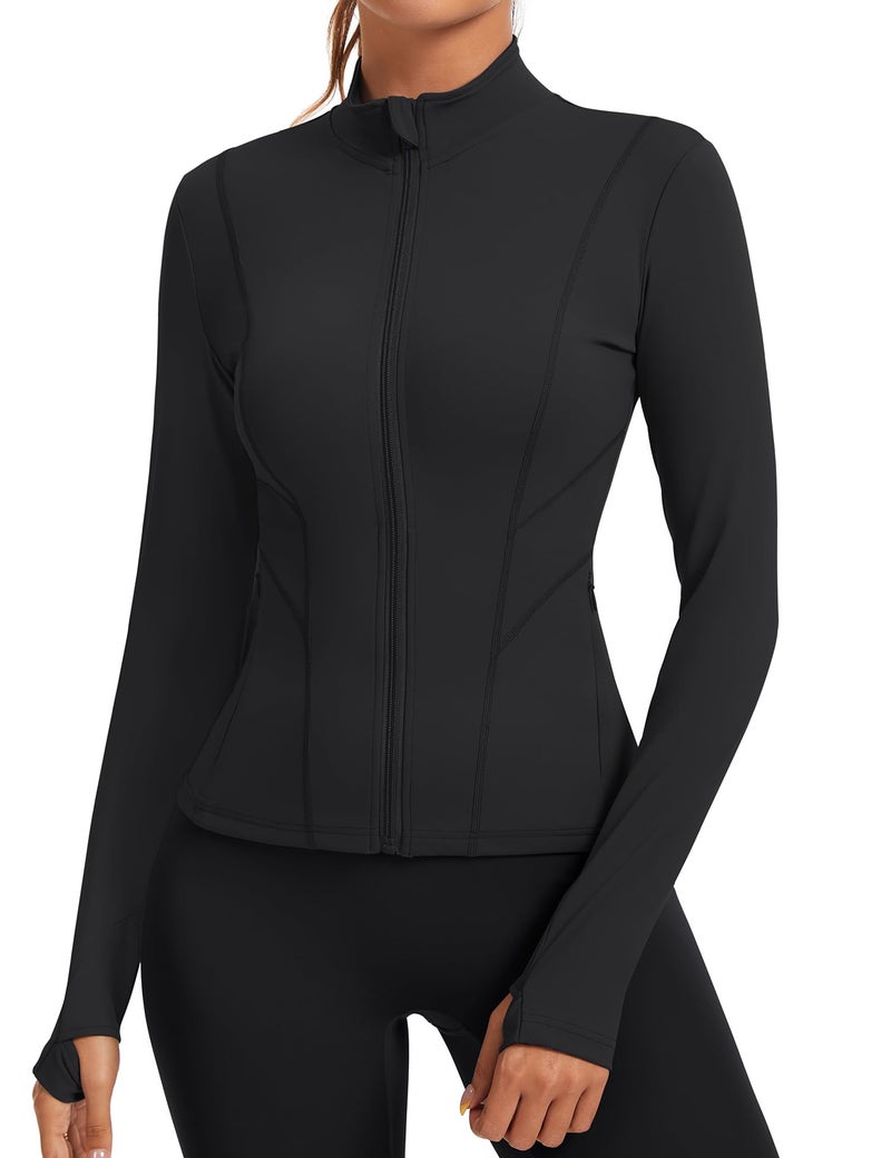 Rapbin Crop Workout Tops for Women Collared Golf Shirts Long Sleeve Zip Slim Pullover Quick Dry Running Outfits - Image 1